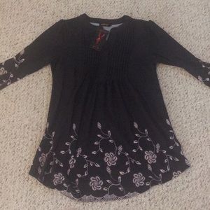 NWT Black and Pink Floral Tunic